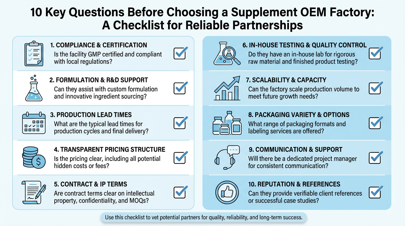 สรุป: โรงงานผลิตอาหารเสริมที่ไหนดีในปีนี้?